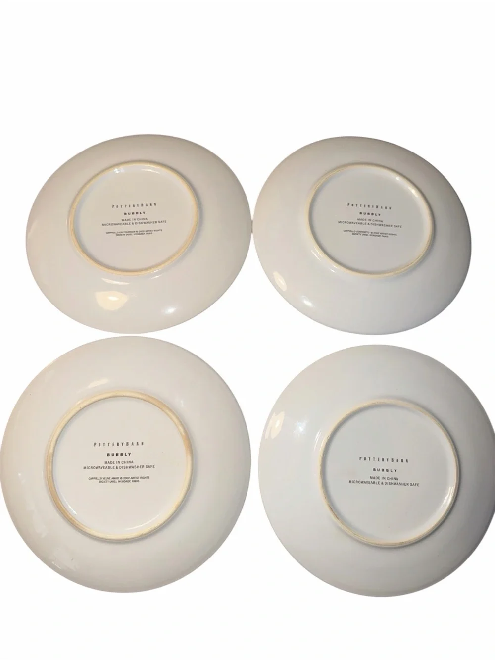 Pottery Barn Vintage Un Fournier Bubbly Cocktail Plates French Champagne Display
